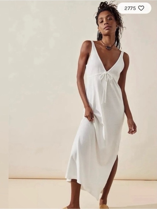 Free People Dresses & Skirts - Free people beach long v-neck dress coverup white boho casual size XS